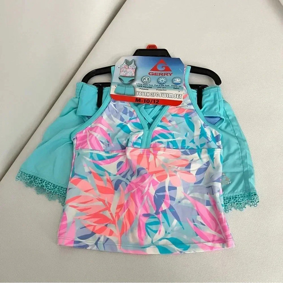 Gerry 3-Piece Tankini & Shorts Swimsuit Set Size M (10/12) UPF Protection - Picture 1 of 10